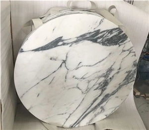 Italy Arabescato Marble White Polished Tabletops